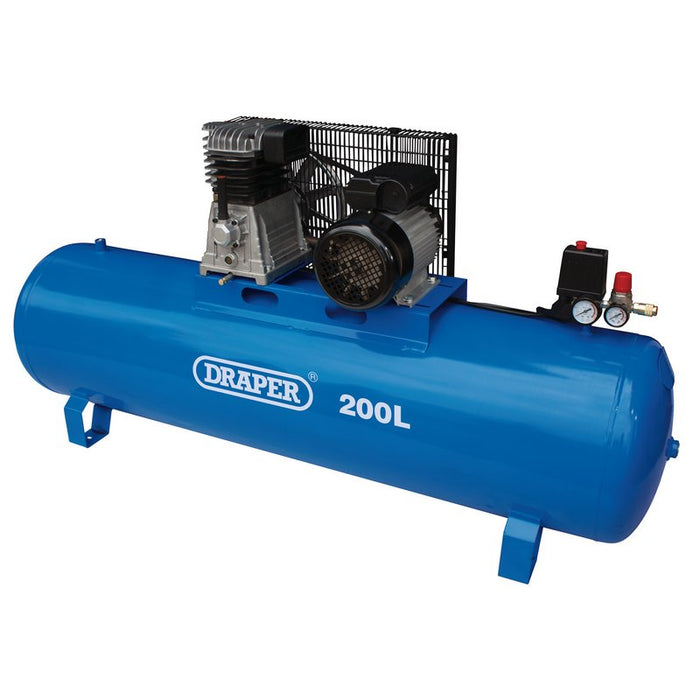 Refurbished - Draper STATIONARY BELT-DRIVEN AIR COMPRESSOR, 200L, 2.2KW